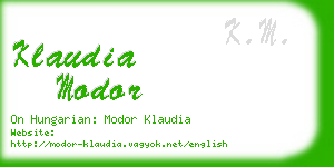 klaudia modor business card